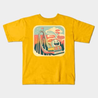 Cute Nostalgic 60s Roller Coaster, Stylish Vintage Kids T-Shirt